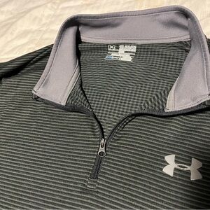 Under Armour Black and Gray Quarter-Zip Pullover